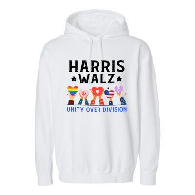 Harris Walz 2024 Unity Over Division Harris Walz 2024 Garment-Dyed Fleece Hoodie