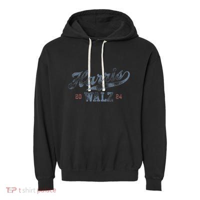 Harris Waltz 2024 Baseball Script Women Harris Waltz 2024 Garment-Dyed Fleece Hoodie