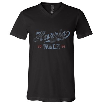 Harris Waltz 2024 Baseball Script Women Harris Waltz 2024 V-Neck T-Shirt