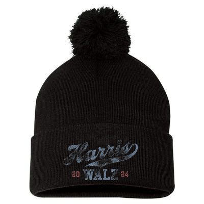 Harris Waltz 2024 Baseball Script Women Harris Waltz 2024 Pom Pom 12in Knit Beanie