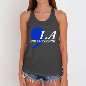 Harris Walz 2024 Comma La And The Coach Women's Knotted Racerback Tank