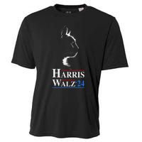 Harris Waltz 2024 Election Funny Cat Kamala Harris Tim Walz Cooling Performance Crew T-Shirt