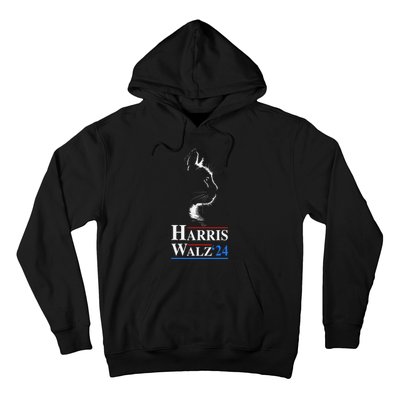 Harris Waltz 2024 Election Funny Cat Kamala Harris Tim Walz Hoodie