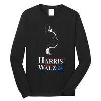 Harris Waltz 2024 Election Funny Cat Kamala Harris Tim Walz Long Sleeve Shirt