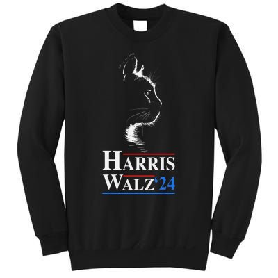 Harris Waltz 2024 Election Funny Cat Kamala Harris Tim Walz Sweatshirt