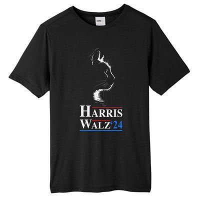 Harris Waltz 2024 Election Funny Cat Kamala Harris Tim Walz Tall Fusion ChromaSoft Performance T-Shirt