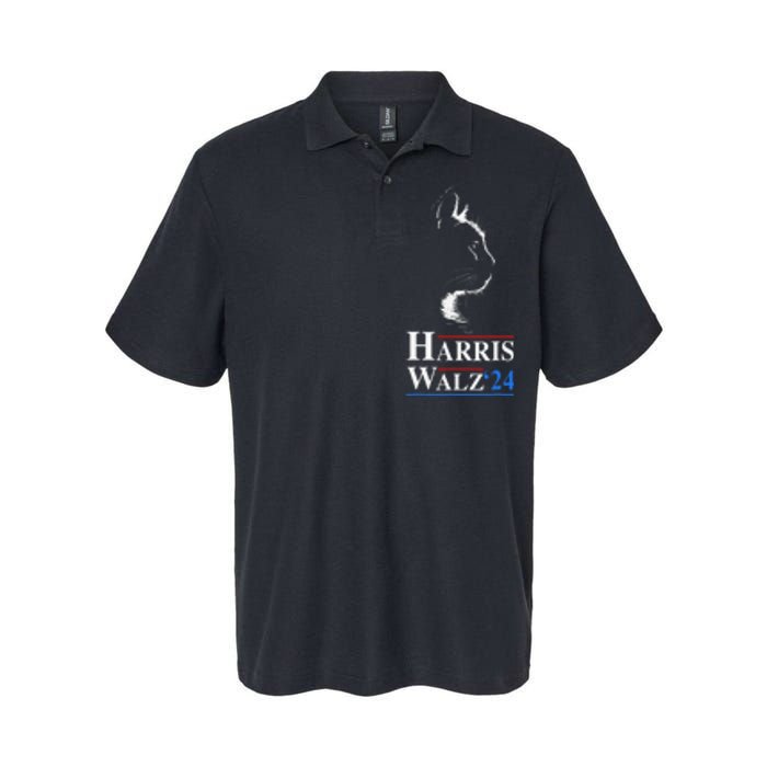 Harris Waltz 2024 Election Funny Cat Kamala Harris Tim Walz Softstyle Adult Sport Polo