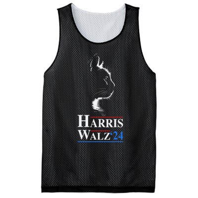 Harris Waltz 2024 Election Funny Cat Kamala Harris Tim Walz Mesh Reversible Basketball Jersey Tank