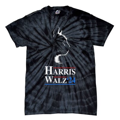 Harris Waltz 2024 Election Funny Cat Kamala Harris Tim Walz Tie-Dye T-Shirt