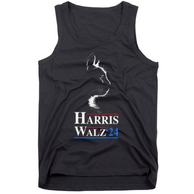 Harris Waltz 2024 Election Funny Cat Kamala Harris Tim Walz Tank Top