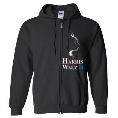 Harris Waltz 2024 Election Funny Cat Kamala Harris Tim Walz Full Zip Hoodie