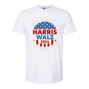 Harris Walz 2024 When We Fight We Win We Are Not Going Back Softstyle CVC T-Shirt