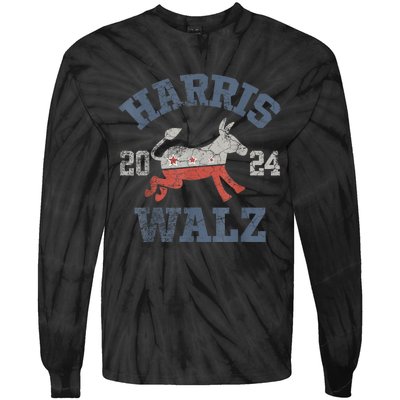 Harris Waltz 2024 Election Kamala Harris Tim Waltz 2024 Tie-Dye Long Sleeve Shirt