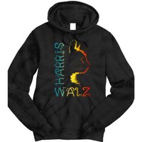 Harris Waltz 2024 Kamala Walz Cat Lettering Positive Funny Tie Dye Hoodie