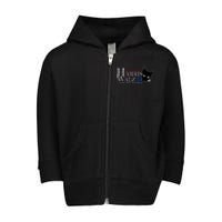 Harris Waltz 2024 For The People Cat Lady Kamala Harris 2024 Toddler Zip Fleece Hoodie