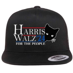 Harris Waltz 2024 For The People Cat Lady Kamala Harris 2024 Flat Bill Trucker Hat