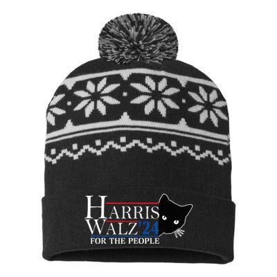 Harris Waltz 2024 For The People Cat Lady Kamala Harris 2024 USA-Made Snowflake Beanie