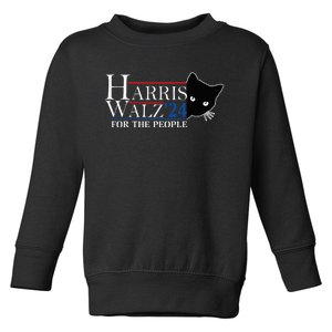 Harris Waltz 2024 For The People Cat Lady Kamala Harris 2024 Toddler Sweatshirt