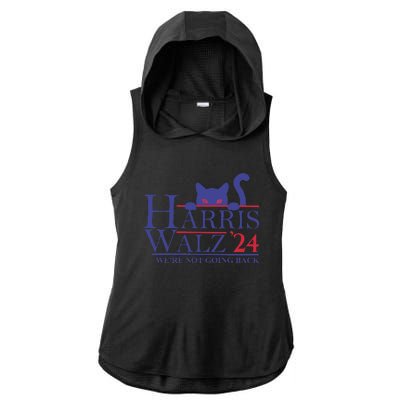 Harris Waltz 2024 WeRe Not Going Back Funny Cat Lady Gift Ladies PosiCharge Tri-Blend Wicking Draft Hoodie Tank