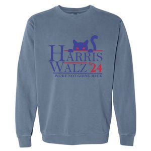 Harris Waltz 2024 WeRe Not Going Back Funny Cat Lady Gift Garment-Dyed Sweatshirt