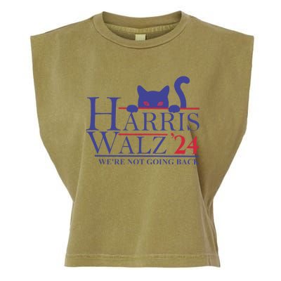 Harris Waltz 2024 WeRe Not Going Back Funny Cat Lady Gift Garment-Dyed Women's Muscle Tee