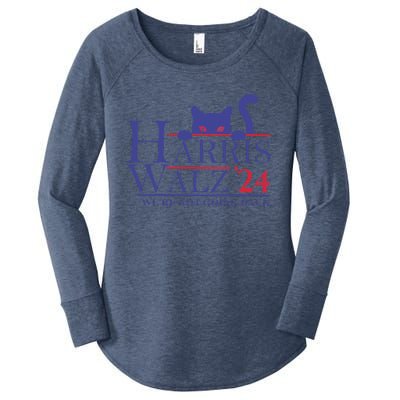 Harris Waltz 2024 WeRe Not Going Back Funny Cat Lady Gift Women's Perfect Tri Tunic Long Sleeve Shirt