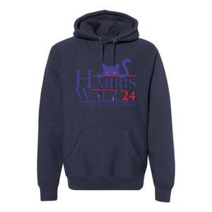 Harris Waltz 2024 WeRe Not Going Back Funny Cat Lady Gift Premium Hoodie