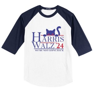 Harris Waltz 2024 WeRe Not Going Back Funny Cat Lady Gift Baseball Sleeve Shirt