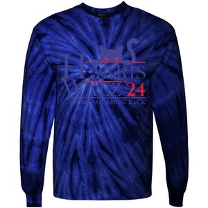 Harris Waltz 2024 WeRe Not Going Back Funny Cat Lady Gift Tie-Dye Long Sleeve Shirt