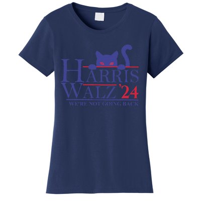 Harris Waltz 2024 WeRe Not Going Back Funny Cat Lady Gift Women's T-Shirt