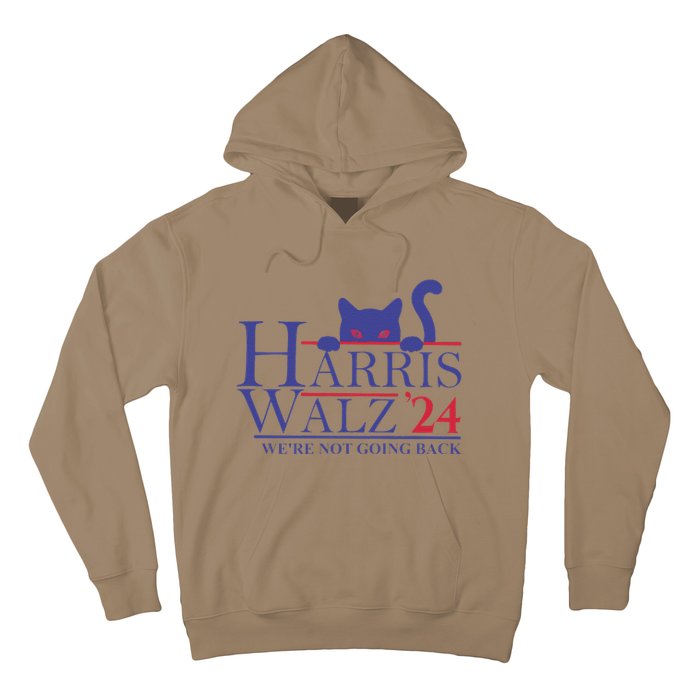 Harris Waltz 2024 WeRe Not Going Back Funny Cat Lady Gift Hoodie