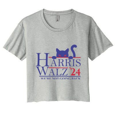 Harris Waltz 2024 WeRe Not Going Back Funny Cat Lady Gift Women's Crop Top Tee