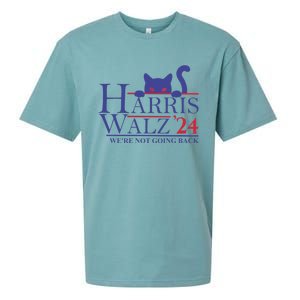 Harris Waltz 2024 WeRe Not Going Back Funny Cat Lady Gift Sueded Cloud Jersey T-Shirt