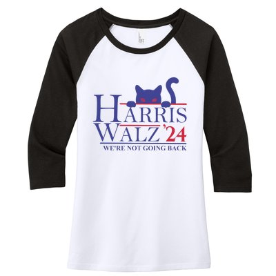 Harris Waltz 2024 WeRe Not Going Back Funny Cat Lady Gift Women's Tri-Blend 3/4-Sleeve Raglan Shirt