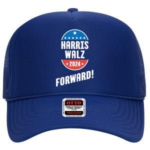 Harris Walz 2024 Forward! Gift High Crown Mesh Back Trucker Hat