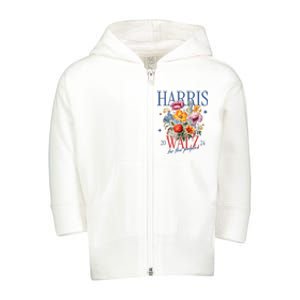 Harris Walz 2024 Election President Kamala Harris Tim Waltz Toddler Zip Fleece Hoodie