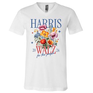 Harris Walz 2024 Election President Kamala Harris Tim Waltz V-Neck T-Shirt