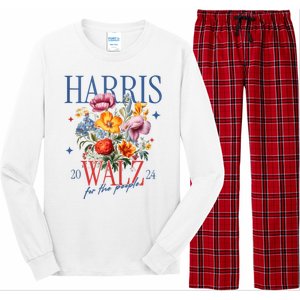 Harris Walz 2024 Election President Kamala Harris Tim Waltz Long Sleeve Pajama Set