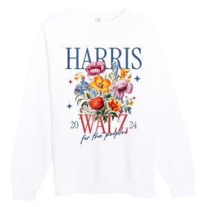 Harris Walz 2024 Election President Kamala Harris Tim Waltz Premium Crewneck Sweatshirt