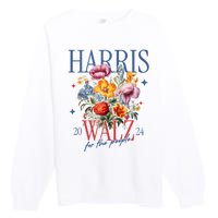 Harris Walz 2024 Election President Kamala Harris Tim Waltz Premium Crewneck Sweatshirt