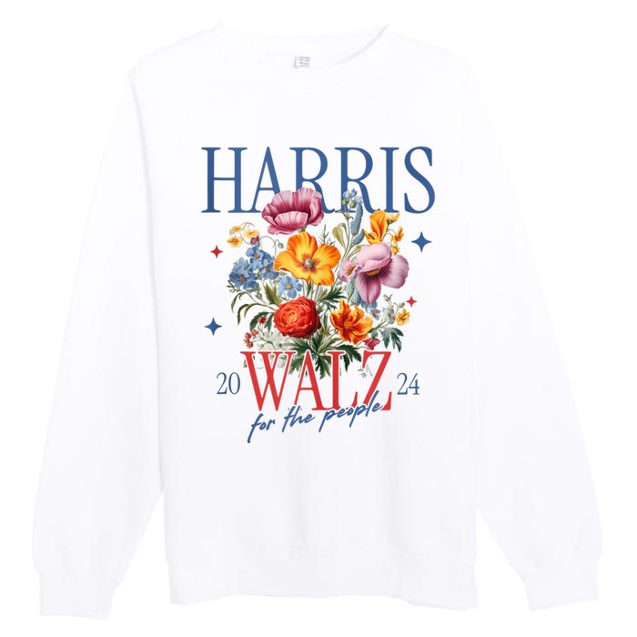 Harris Walz 2024 Election President Kamala Harris Tim Waltz Premium Crewneck Sweatshirt