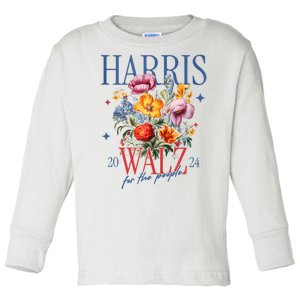 Harris Walz 2024 Election President Kamala Harris Tim Waltz Toddler Long Sleeve Shirt