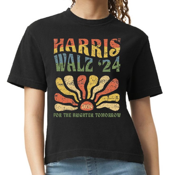 Harris Walz 2024 For President Patriotic Kamala Waltz 2024 Comfort Colors Boxy T-Shirt