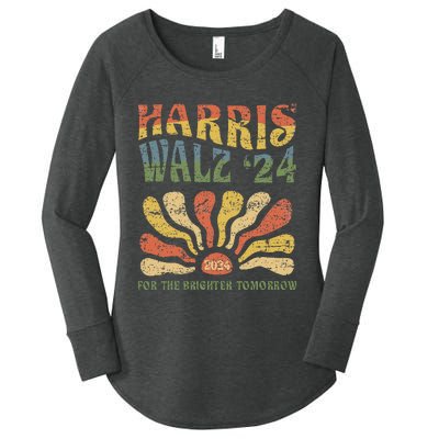 Harris Walz 2024 For President Patriotic Kamala Waltz 2024 Women's Perfect Tri Tunic Long Sleeve Shirt