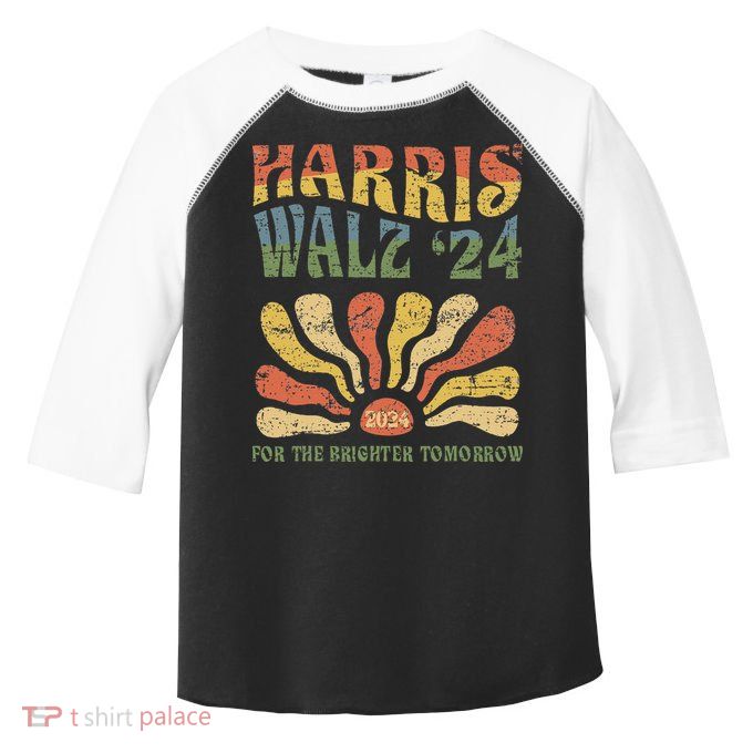 Harris Walz 2024 For President Patriotic Kamala Waltz 2024 Toddler Fine Jersey T-Shirt