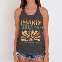 Harris Walz 2024 For President Patriotic Kamala Waltz 2024 Women's Knotted Racerback Tank