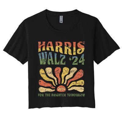 Harris Walz 2024 For President Patriotic Kamala Waltz 2024 Women's Crop Top Tee