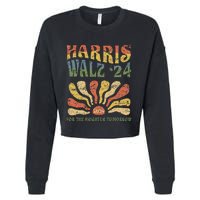 Harris Walz 2024 For President Patriotic Kamala Waltz 2024 Cropped Pullover Crew