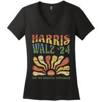 Harris Walz 2024 For President Patriotic Kamala Waltz 2024 Women's V-Neck T-Shirt