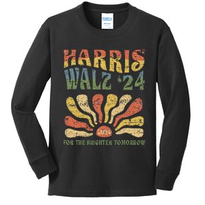 Harris Walz 2024 For President Patriotic Kamala Waltz 2024 Kids Long Sleeve Shirt